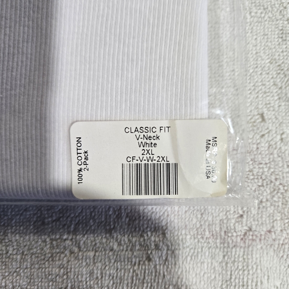 White ribbedtee brand V-Neck Shirt-2-Pack - Picture 2 of 2